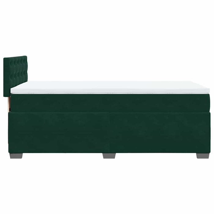 Pat box spring cu saltea, verde închis, 90x190 cm, catifea - WALTI WALTI