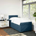Pat box spring cu saltea, albastru, 90x190 cm, catifea - WALTI WALTI