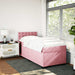 Pat box spring cu saltea, roz, 90x190 cm, catifea - WALTI WALTI