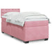 Pat box spring cu saltea, roz, 90x190 cm, catifea - WALTI WALTI