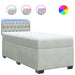 Pat box spring cu saltea, gri deschis, 90x190 cm, catifea - WALTI WALTI