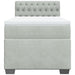Pat box spring cu saltea, gri deschis, 90x190 cm, catifea - WALTI WALTI