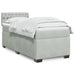 Pat box spring cu saltea, gri deschis, 90x190 cm, catifea - WALTI WALTI