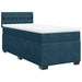 Pat box spring cu saltea, albastru, 90x190 cm, catifea - WALTI WALTI