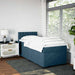 Pat box spring cu saltea, albastru, 90x190 cm, catifea - WALTI WALTI