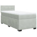Pat box spring cu saltea, gri deschis, 90x190 cm, catifea - WALTI WALTI