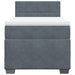 Pat box spring cu saltea, gri închis, 90x190 cm, catifea - WALTI WALTI
