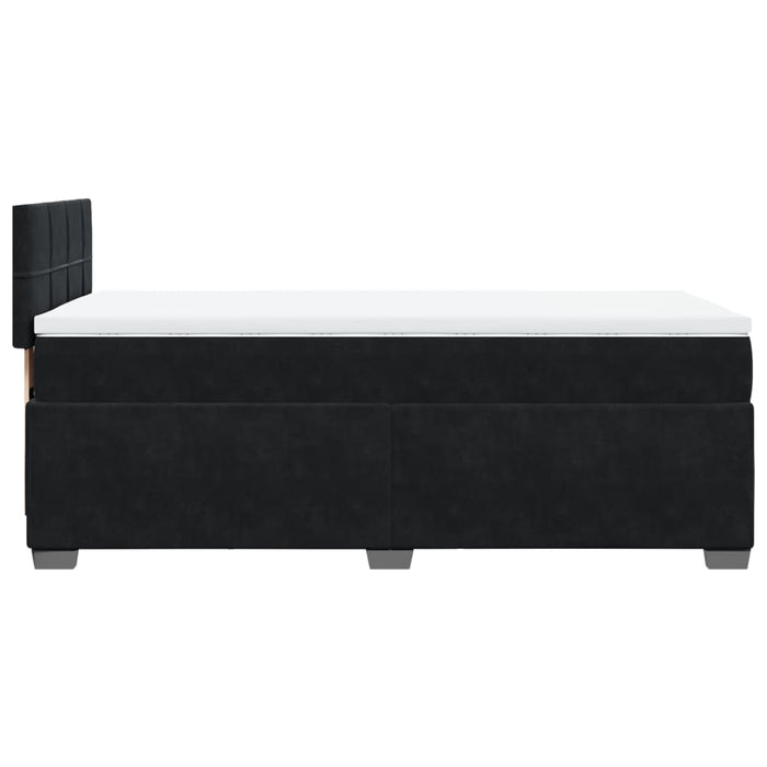 Pat box spring cu saltea, negru, 90x190 cm, catifea - WALTI WALTI
