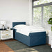 Pat box spring cu saltea, albastru, 90x190 cm, catifea - WALTI WALTI