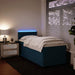 Pat box spring cu saltea, albastru, 90x190 cm, catifea - WALTI WALTI