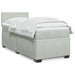 Pat box spring cu saltea, gri deschis, 90x200 cm, catifea - WALTI WALTI
