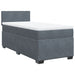 Pat box spring cu saltea, gri închis, 90x200 cm, catifea - WALTI WALTI