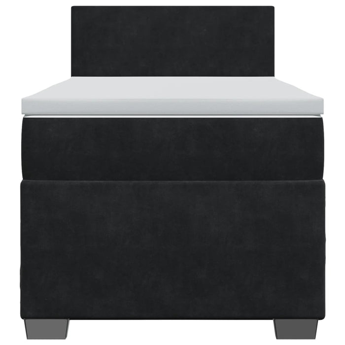 Pat box spring cu saltea, negru, 90x200 cm, catifea - WALTI WALTI