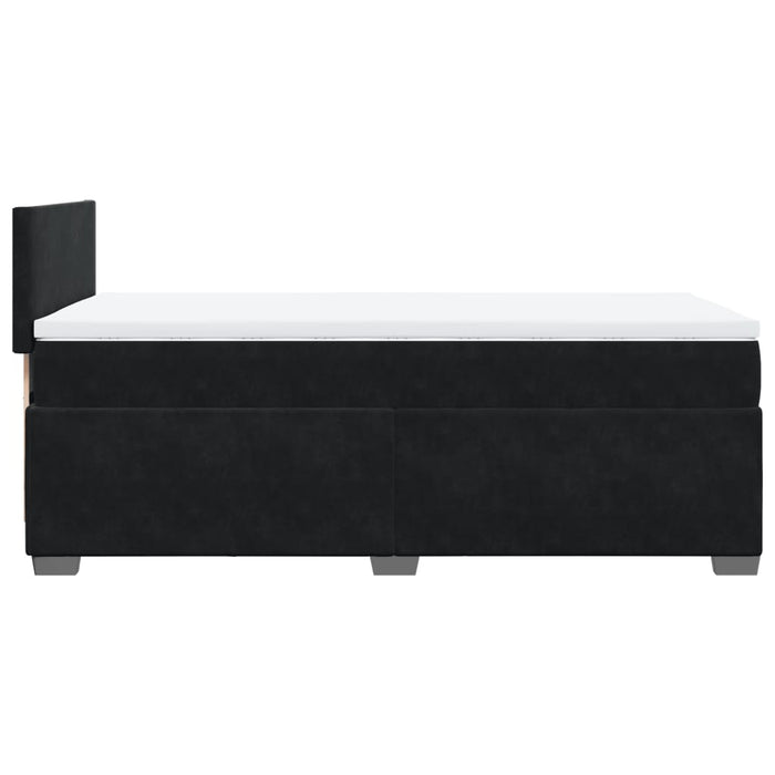 Pat box spring cu saltea, negru, 90x200 cm, catifea - WALTI WALTI