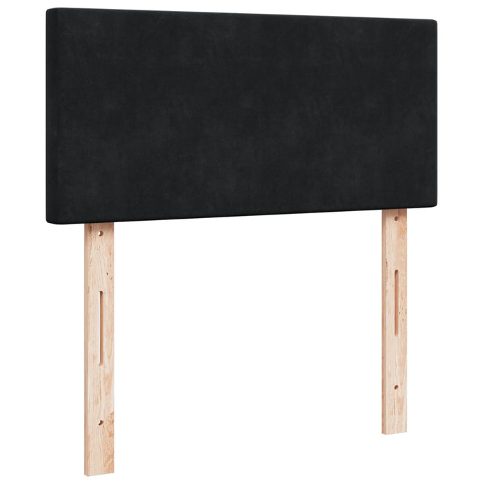 Pat box spring cu saltea, negru, 90x200 cm, catifea - WALTI WALTI