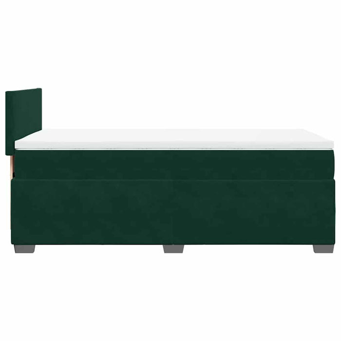 Pat box spring cu saltea, verde închis, 90x200 cm, catifea - WALTI WALTI