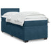 Pat box spring cu saltea, albastru, 90x200 cm, catifea - WALTI WALTI