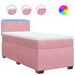 Pat box spring cu saltea, roz, 90x200 cm, catifea - WALTI WALTI