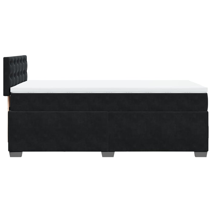 Pat box spring cu saltea, negru, 90x200 cm, catifea - WALTI WALTI