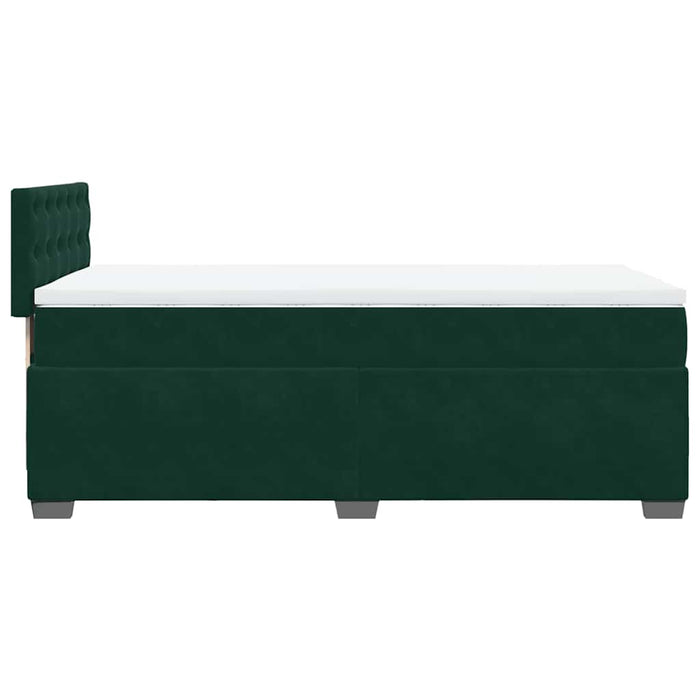 Pat box spring cu saltea, verde închis, 90x200 cm, catifea - WALTI WALTI