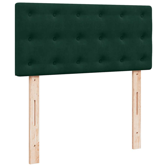 Pat box spring cu saltea, verde închis, 90x200 cm, catifea - WALTI WALTI