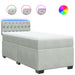 Pat box spring cu saltea, gri deschis, 90x200 cm, catifea - WALTI WALTI