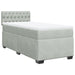 Pat box spring cu saltea, gri deschis, 90x200 cm, catifea - WALTI WALTI