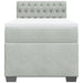 Pat box spring cu saltea, gri deschis, 90x200 cm, catifea - WALTI WALTI