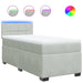 Pat box spring cu saltea, gri deschis, 90x200 cm, catifea - WALTI WALTI