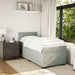 Pat box spring cu saltea, gri deschis, 100x200 cm, catifea - WALTI WALTI