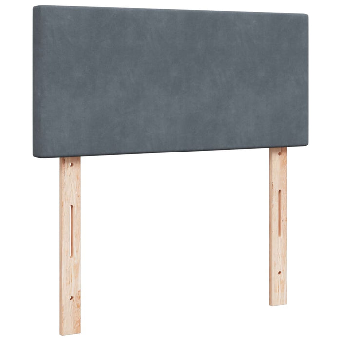 Pat box spring cu saltea, gri închis, 100x200 cm, catifea - WALTI WALTI