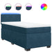 Pat box spring cu saltea, albastru, 100x200 cm, catifea - WALTI WALTI