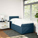 Pat box spring cu saltea, albastru, 100x200 cm, catifea - WALTI WALTI