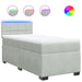 Pat box spring cu saltea, gri deschis, 100x200 cm, catifea - WALTI WALTI