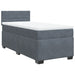 Pat box spring cu saltea, gri închis, 100x200 cm, catifea - WALTI WALTI