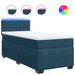 Pat box spring cu saltea, albastru, 100x200 cm, catifea - WALTI WALTI
