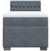 Pat box spring cu saltea, gri închis, 100x200 cm, catifea - WALTI WALTI