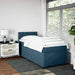 Pat box spring cu saltea, albastru, 100x200 cm, catifea - WALTI WALTI