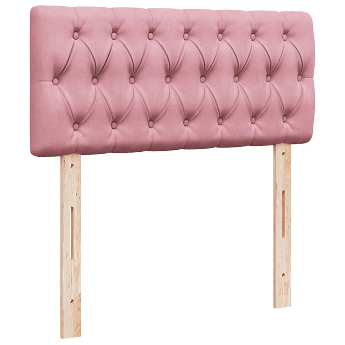 Pat box spring cu saltea, roz, 100x200 cm, catifea - WALTI WALTI