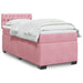 Pat box spring cu saltea, roz, 100x200 cm, catifea - WALTI WALTI