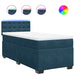 Pat box spring cu saltea, albastru, 100x200 cm, catifea - WALTI WALTI