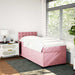 Pat box spring cu saltea, roz, 100x200 cm, catifea - WALTI WALTI