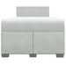 Pat box spring cu saltea, gri deschis, 120x190 cm, catifea - WALTI WALTI