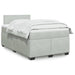 Pat box spring cu saltea, gri deschis, 120x190 cm, catifea - WALTI WALTI