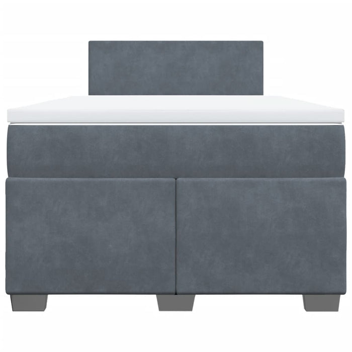 Pat box spring cu saltea, gri închis, 120x190 cm, catifea - WALTI WALTI