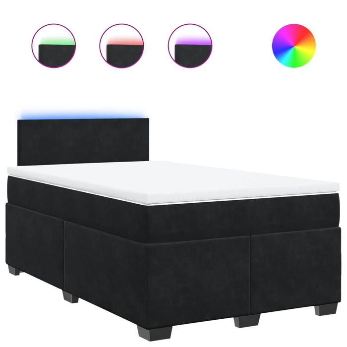 Pat box spring cu saltea, negru, 120x190 cm, catifea - WALTI WALTI