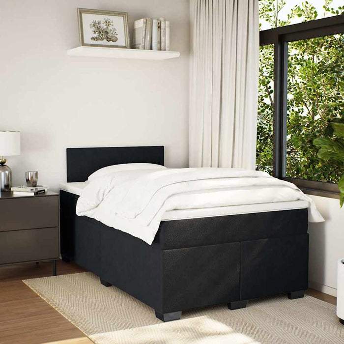 Pat box spring cu saltea, negru, 120x190 cm, catifea - WALTI WALTI