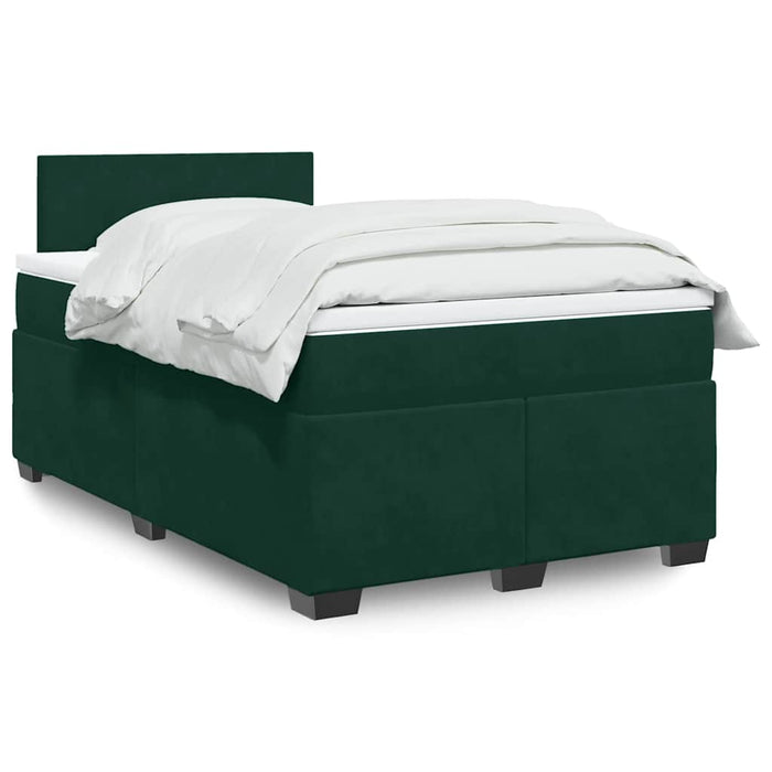 Pat box spring cu saltea, verde închis, 120x190 cm, catifea - WALTI WALTI