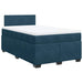 Pat box spring cu saltea, albastru, 120x190 cm, catifea - WALTI WALTI