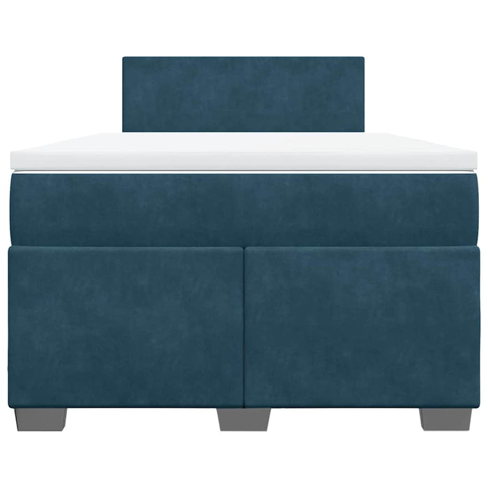 Pat box spring cu saltea, albastru, 120x190 cm, catifea - WALTI WALTI